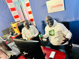 Radio Maisha journalist Ali Hassan with Fred Arocho.